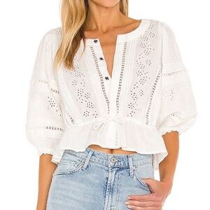 Free People size M Daisy Chain Eyelet Top